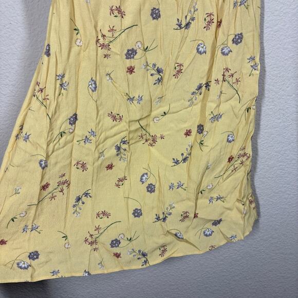 Wilfred 0 Mini Shift Dress Spring Medley Yellow Floral Tie Front Milk Maid - Picture 5 of 10